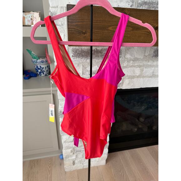 Summersalt Women's Hibiscus & Grapefruit The Perfect Wrap One-Piece Size 8 - Picture 6 of 10